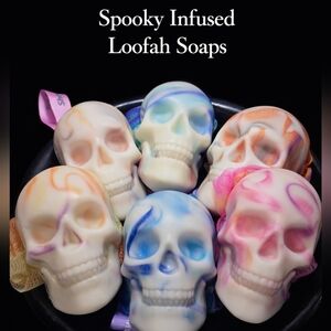 Back By Popular Demamd HandCrafted Large Skull Loofah Infused Soap  7oz Total